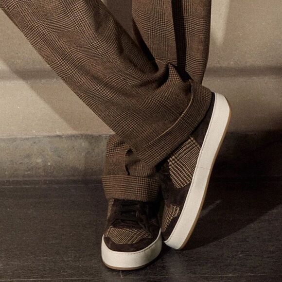 Ralph Lauren Fall 2022 Collection Brown Glen Plaid Jaemyn High Top Sneakers - Picture 12 of 17